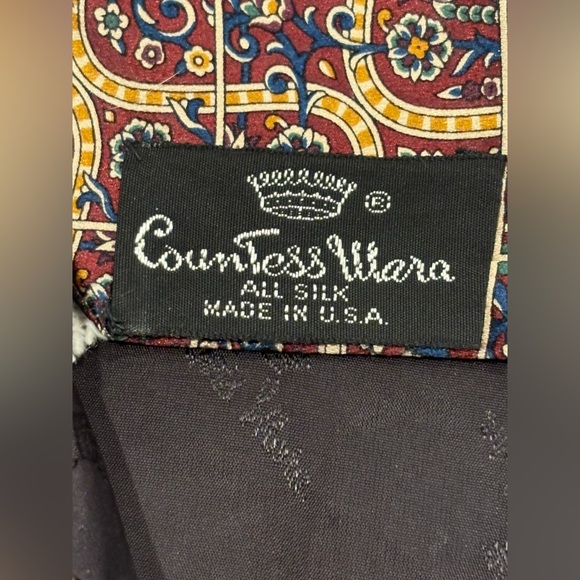Men’s Vintage Countess Mara, pure Silk, neck tie, made for Parisian, Exc cond! - Picture 5 of 6